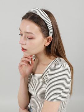 CATTLINE Modern Stripe HairBand (White)
