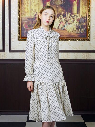CATTLINE ribbon neck shirring onepiece