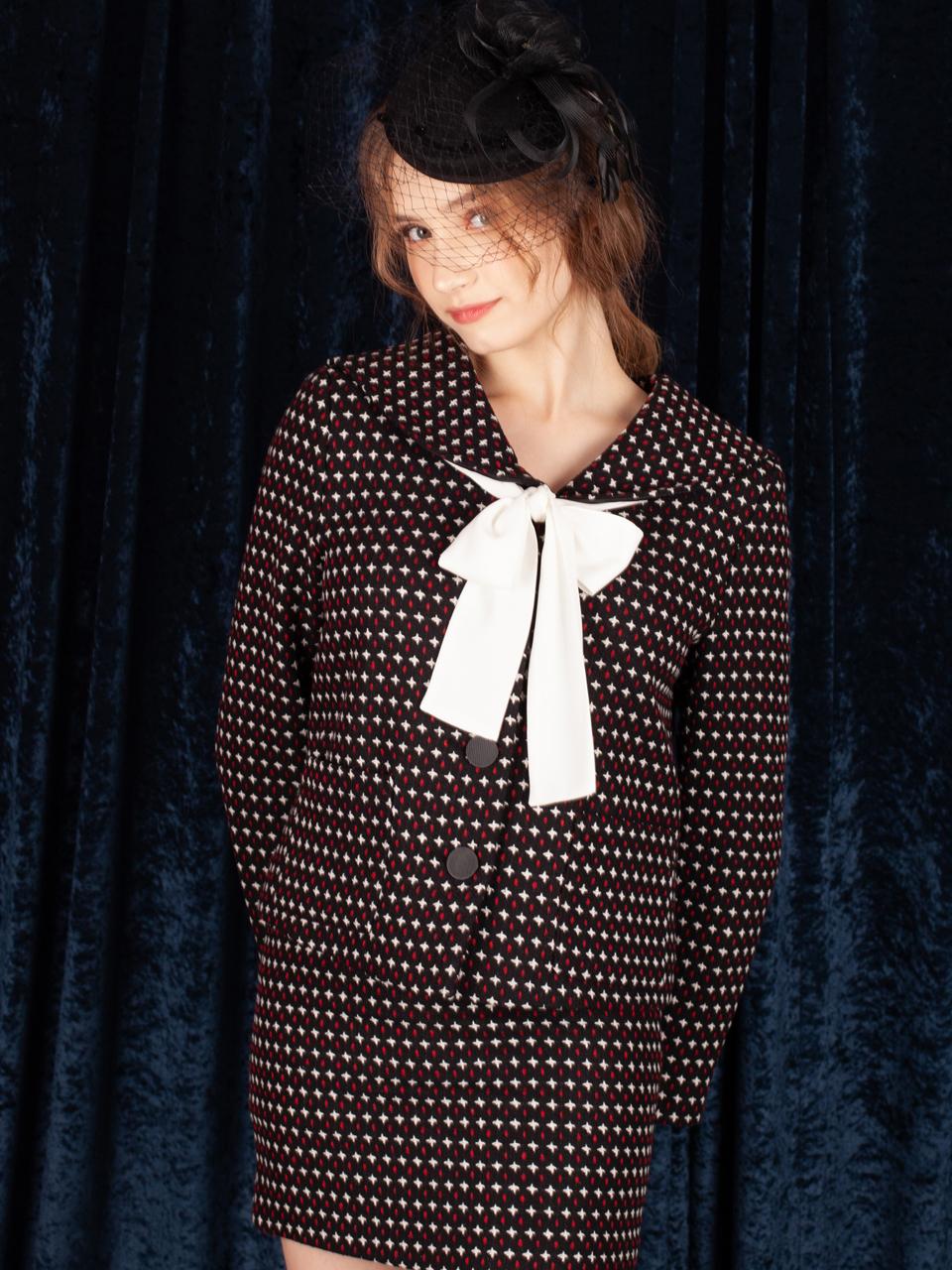 CATTLINE (set) dot sailor jacket & skirt