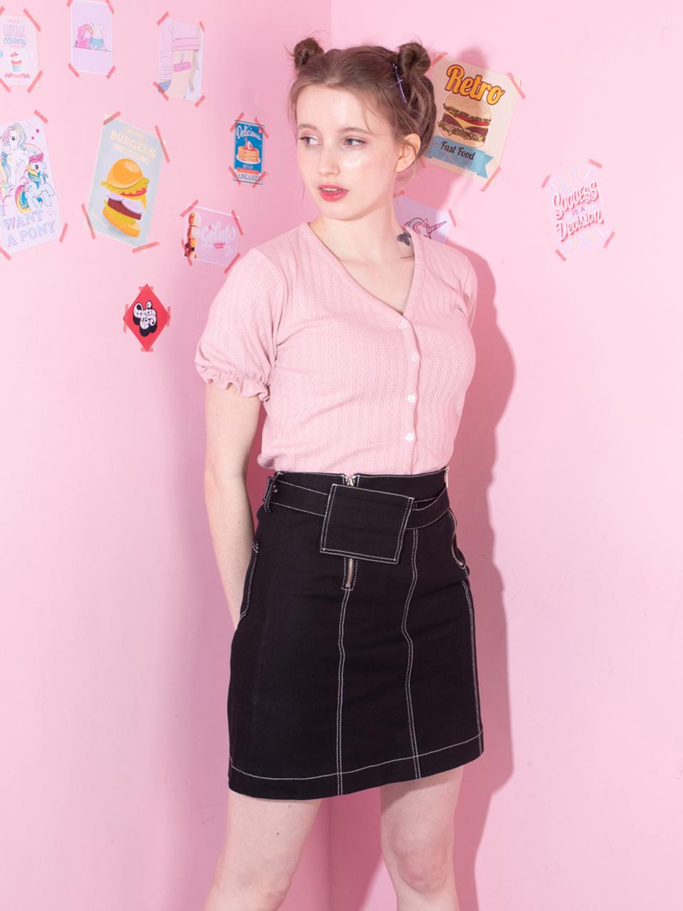 CATTLINE stitch belt skirt