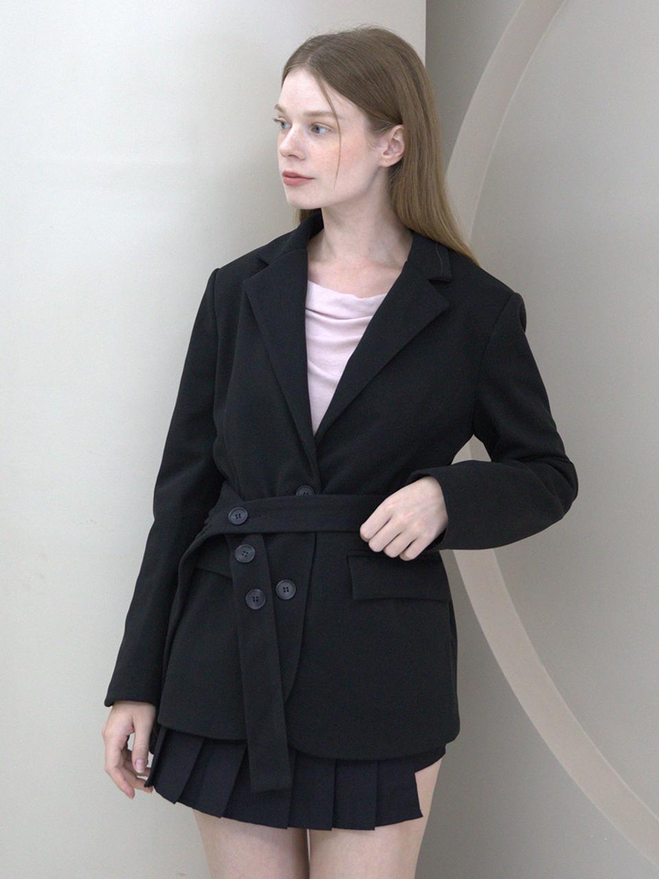 CATTLINE Two way Belt Jacket Black