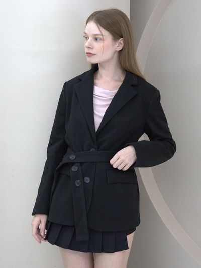 CATTLINE Two way Belt Jacket Black