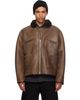 Cawley Cawley Brown Aviator Flying Leather Jacket - 1