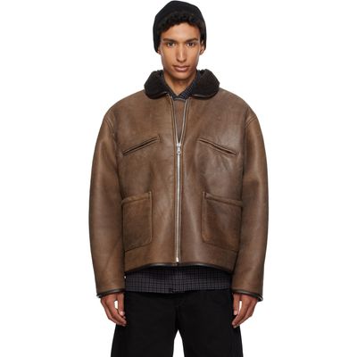 Cawley Cawley Brown Aviator Flying Leather Jacket