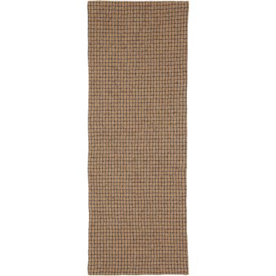 Cawley Cawley Brown Check Cotton/Wool Twill Scarf