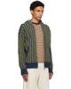 Cawley Cawley Green & Navy Ribbed Zip-Up Hoodie - 2
