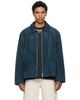 Cawley Cawley Navy Zip-Up Sandy Suede Jacket - 1