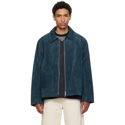 Cawley Cawley Navy Zip-Up Sandy Suede Jacket