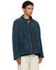 Cawley Cawley Navy Zip-Up Sandy Suede Jacket - 2