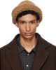Cawley Cawley Tan Suede Back Curly Hair Sheepskin Beanie - 1