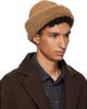 Cawley Cawley Tan Suede Back Curly Hair Sheepskin Beanie - 2