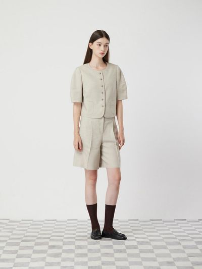 CC collect Belted Back Elastic Waist Shorts (C252MSA236)