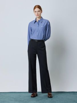 CC collect Belted Boot-Cut Diagonal Pocket Pants [Black] (BK_C243MSA205)