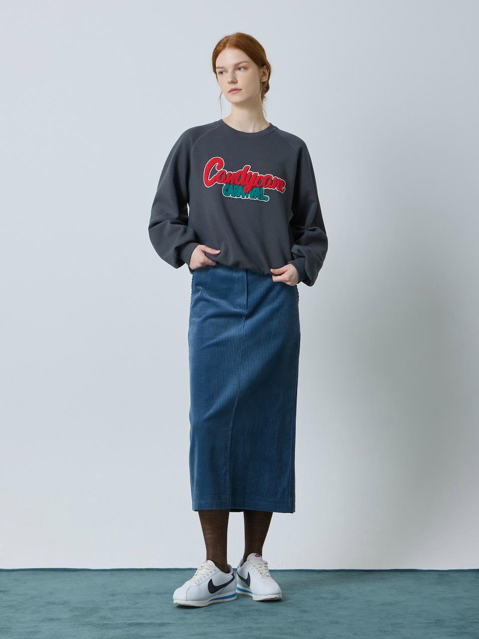 CC collect Belted Corduroy Long Skirt BL_C244MSD037