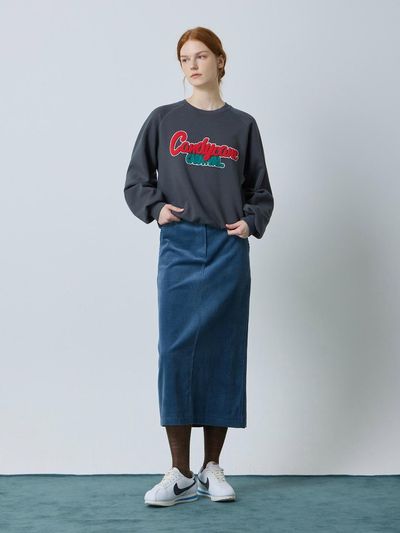 CC collect Belted Corduroy Long Skirt BL_C244MSD037