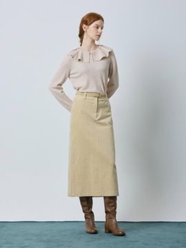 CC collect Belted Corduroy Long Skirt LE_C244MSD037