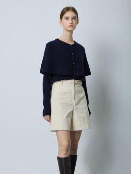 CC collect Belted Pleated Cotton-Blend Corduroy Shorts (IV_C244MSA054)