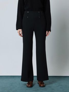 CC collect Button Point Slim Boot-Cut Fleece Lined Pants [Black] (C244MSA032)