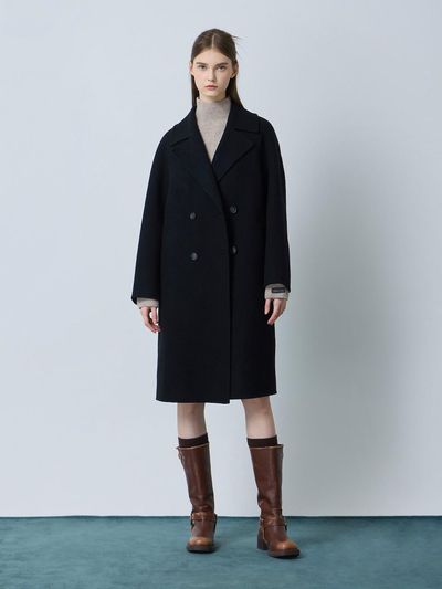 CC collect Camel Blend Oversized Double Coat BK_C244MSG524