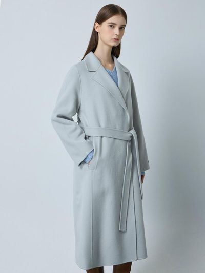 CC collect Cashmere Blend Belted Long Coat LG_C244MSG533