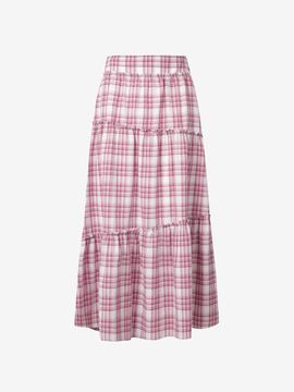 CC collect Check Pattern Elastic Band Long Skirt (C252MSD036) [RD]
