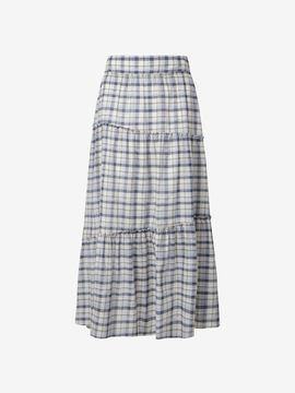 CC collect Check Pattern Elastic Waist Long Skirt (C252MSD036)