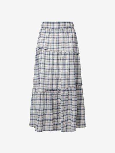 CC collect Check Pattern Elastic Waist Long Skirt (C252MSD036)