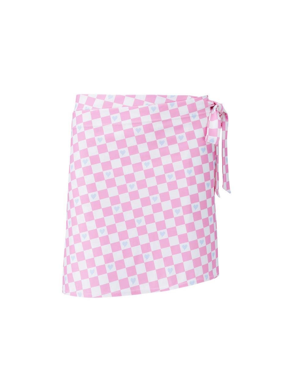 CC collect Checkerboard Cover-up Mini Skirt - Pink