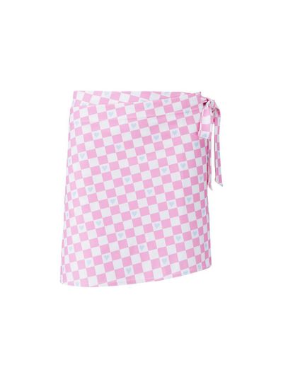 CC collect Checkerboard Cover-up Mini Skirt - Pink