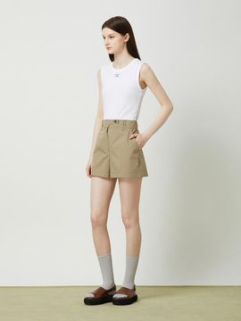 CC collect Cotton Blended High Rise Shorts - Khaki