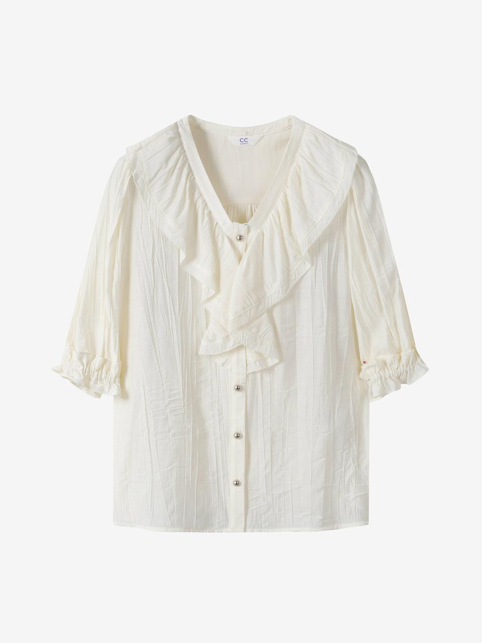 CC collect Crinkle Ruffle Collar Blouse (C252MSC039)