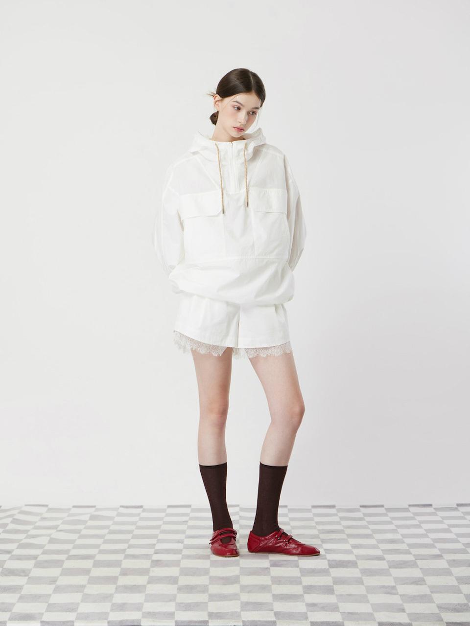 CC collect Drawstring Anorak Jumper Casual Jacket [WH] (C252MSJ039)