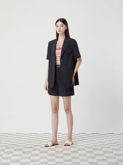 CC collect Half-sleeve Out-pocket Single Blazer (DG C252MSF334)