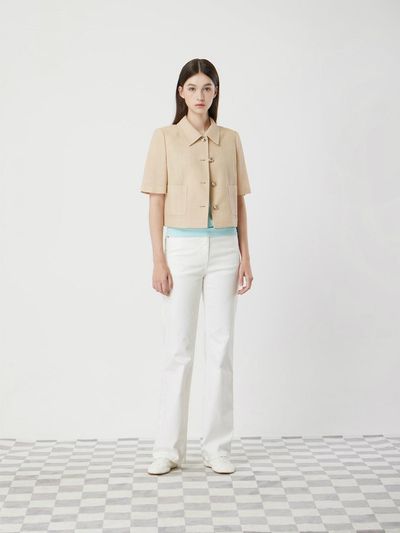 CC collect Half-sleeve Tweed Collar Jacket [BE] (C252MSF035)