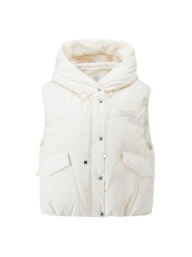 CC collect Hooded Embossed Texture Short Down Vest (244PSB801)