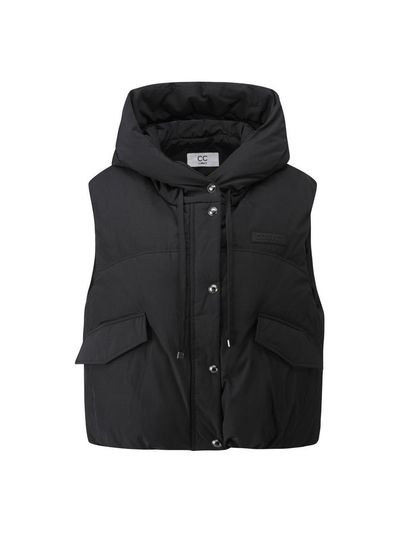 CC collect Hooded Short Premium Down Vest [Black] (C244PSB801)