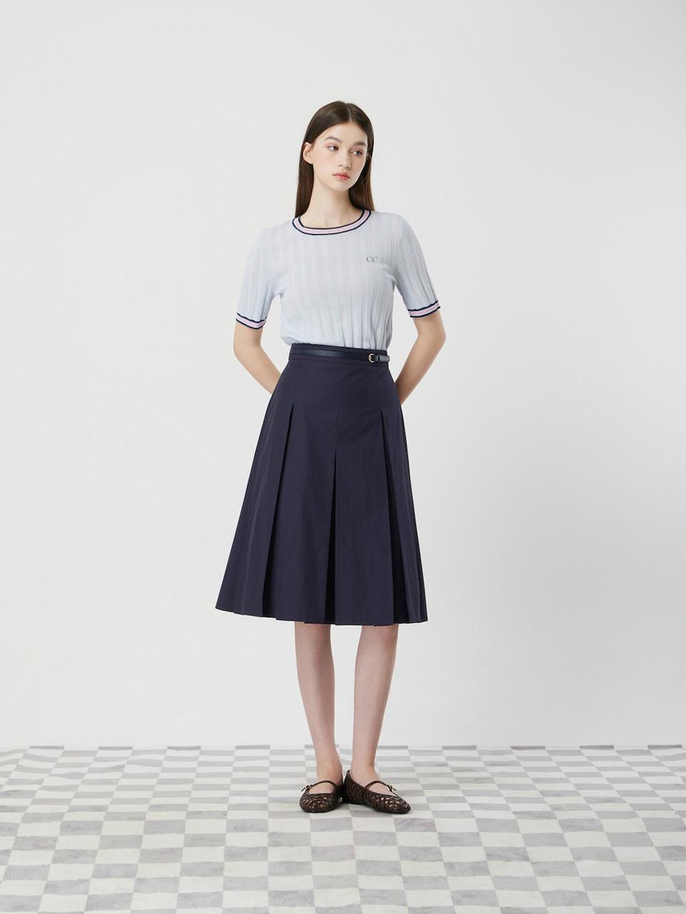 CC collect Inverted Pleats Skirt (DN C252MSD043)