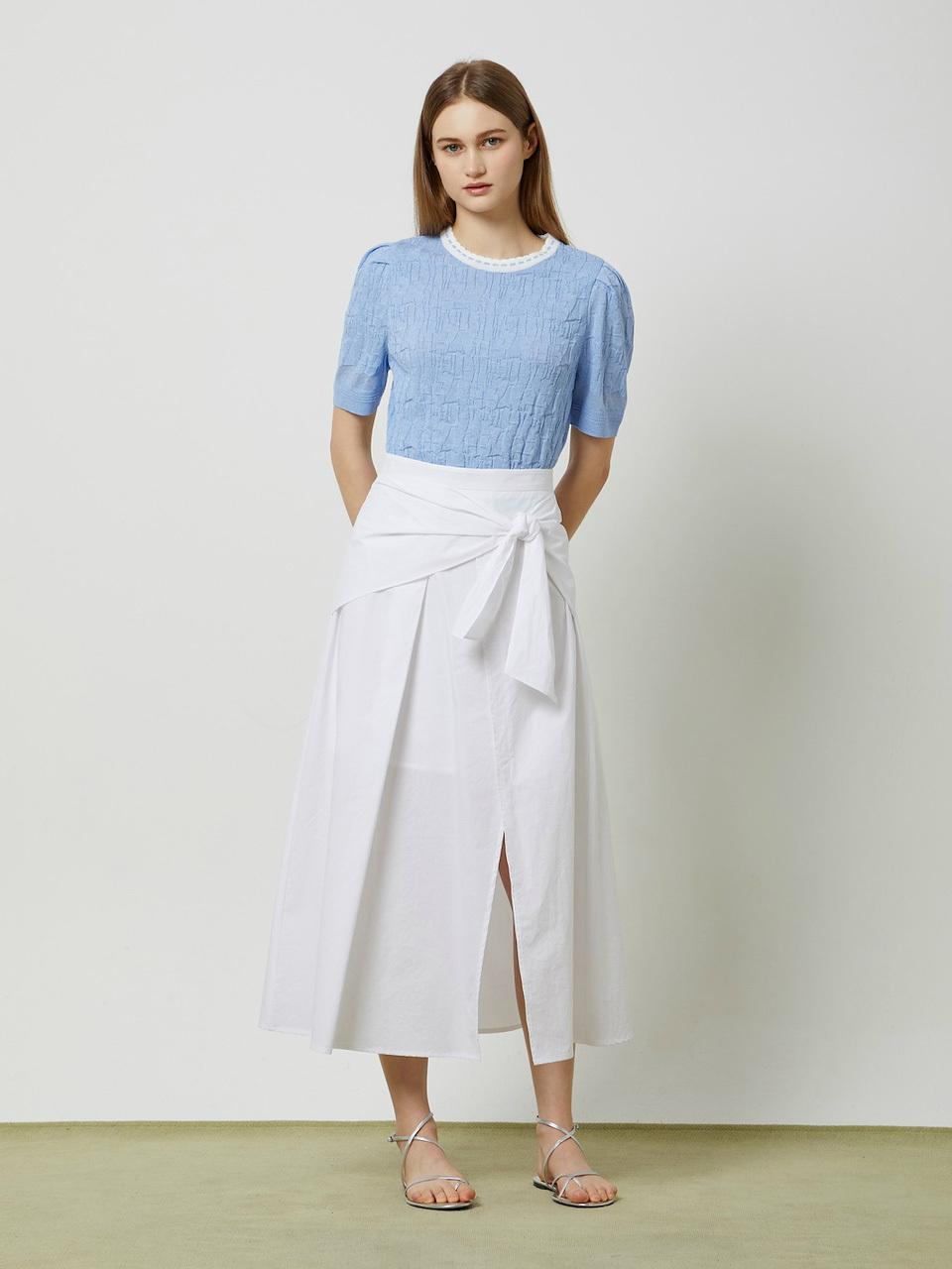CC collect Knot Detail Tuck Skirt - White