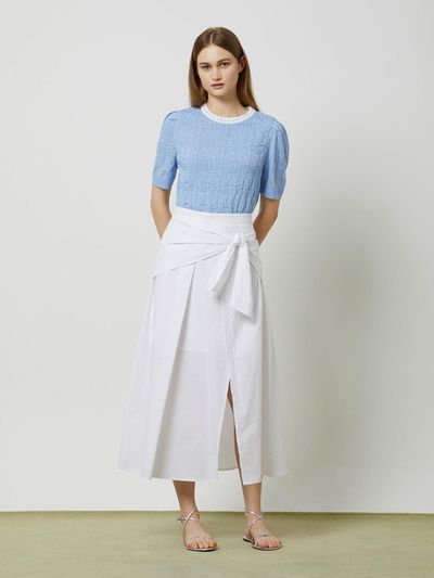 CC collect Knot Detail Tuck Skirt - White