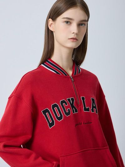 CC collect Lettering Half Zip-Up Sweat Shirt RD_C244PSM059