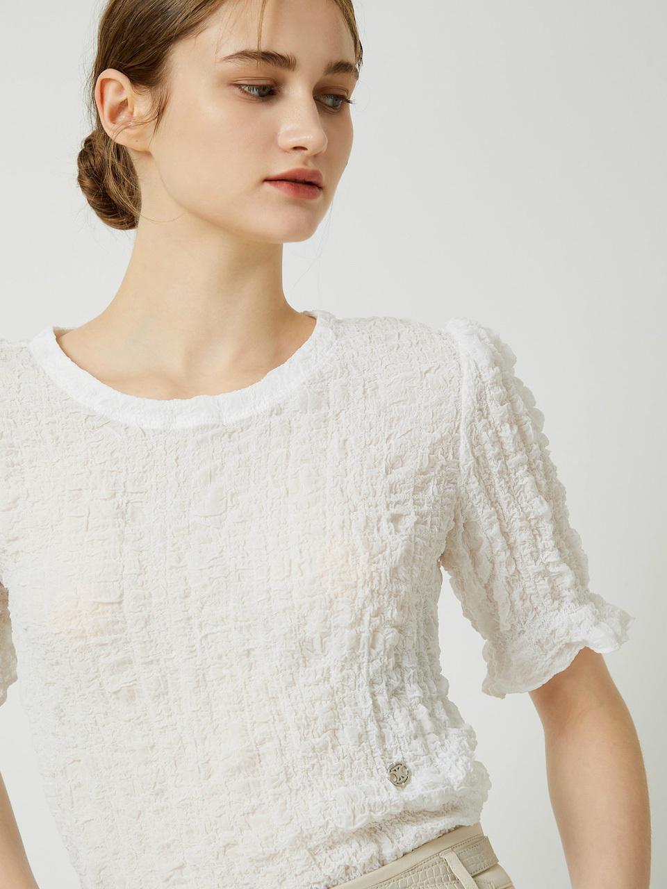CC collect Logo Embossed Blouse [White] (C252PSC142)