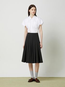CC collect Pintuck Flared Skirt - Black