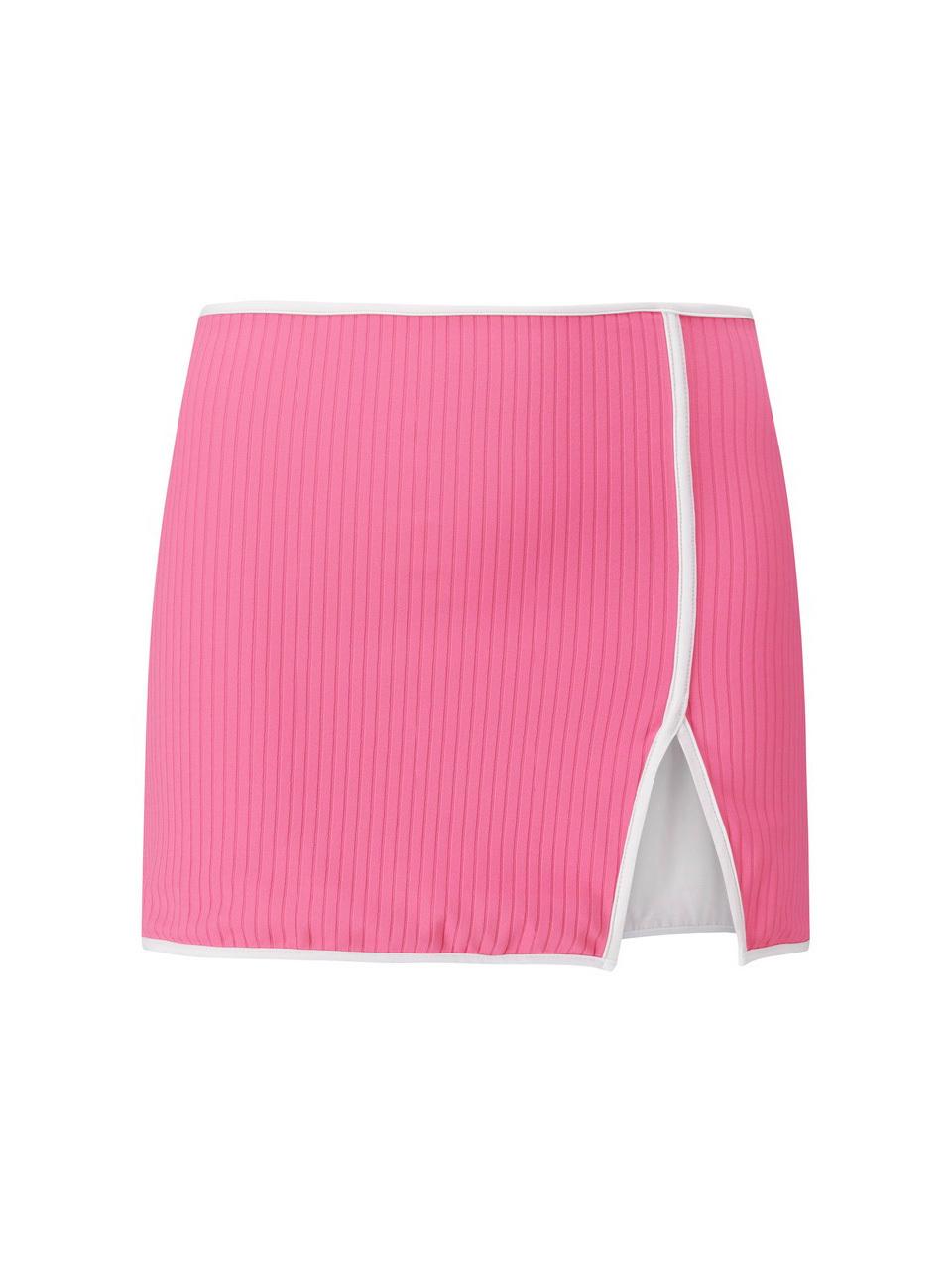 CC collect Ribbed Cover-up MIni Skirt - Pink