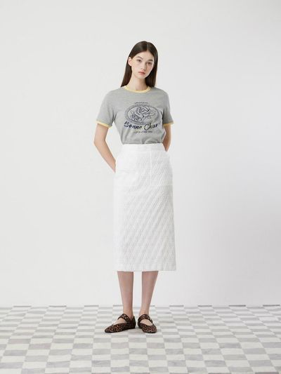 CC collect Rose Print Ringer T-shirt (C252PSM333) [GR]