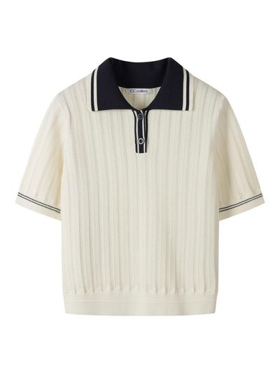 CC collect Round Collar Button Pullover