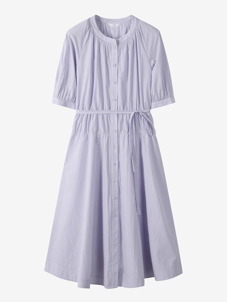 CC collect Round Neck Shirring Flare Dress (C252MSE032)