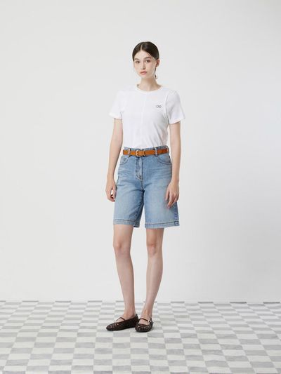 CC collect See-through contrast half sleeve t-shirt [WH] (C252PSM054)
