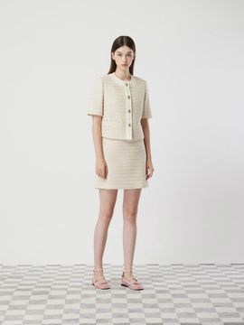 CC collect Semi A-Line Tweed Mini Skirt (C252MSD235)