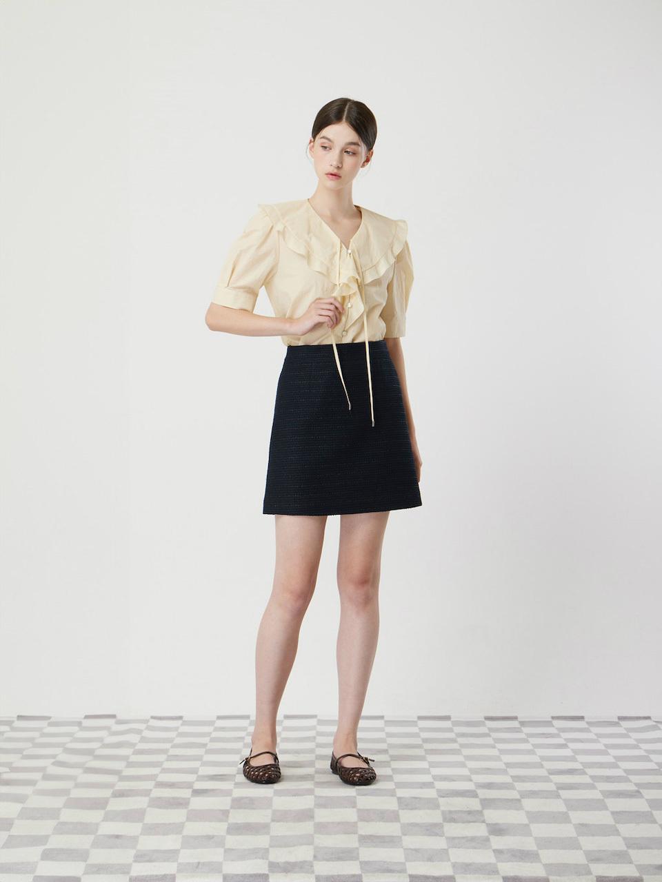 CC collect Semi A-Line Tweed Mini Skirt (DN C252MSD235)