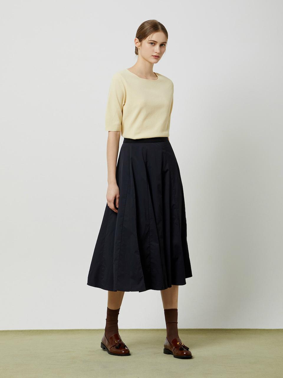 CC collect Square Neck Volume Puff Sleeve Pullover
